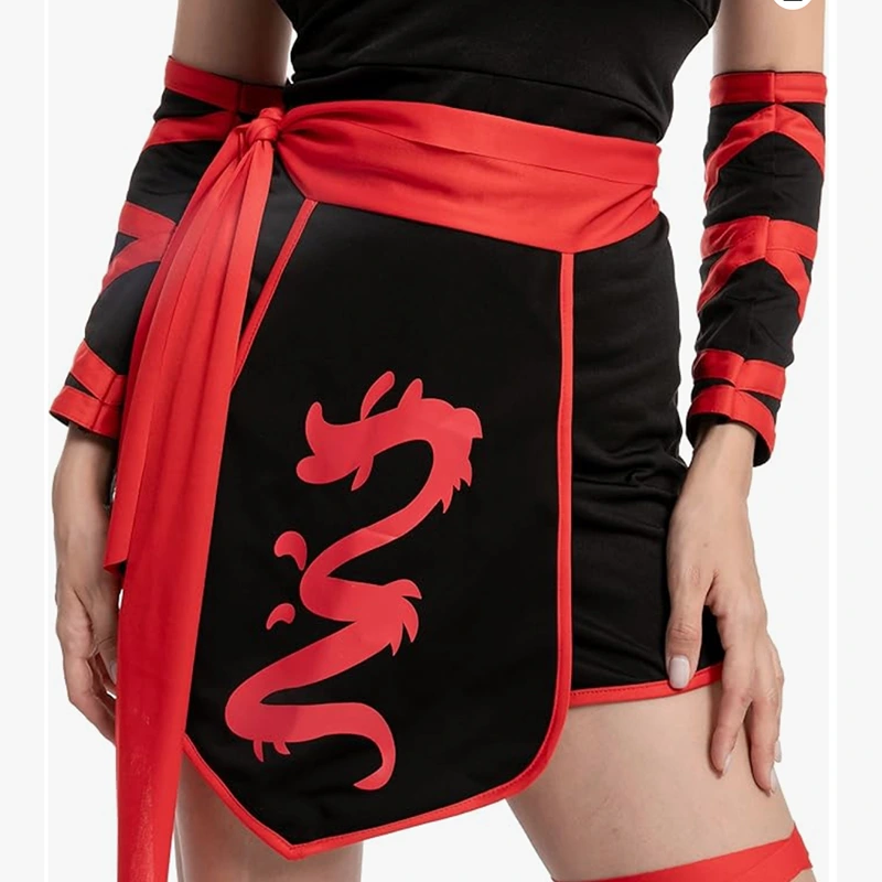 Ninja Costume for Women full set display